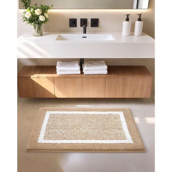 New Color & Geometry Brown Non-Slip Washable Bath Rug Bathroom Mat 20" x 29" - Picture 7 of 7